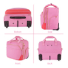 Pink Rolling Briefcase for Women Large Rolling Laptop Bag with Wheels