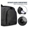 Versatile Usage Large Black Sports Bags Travel Duffel Bag with Shoes Compartment Weekend Bag