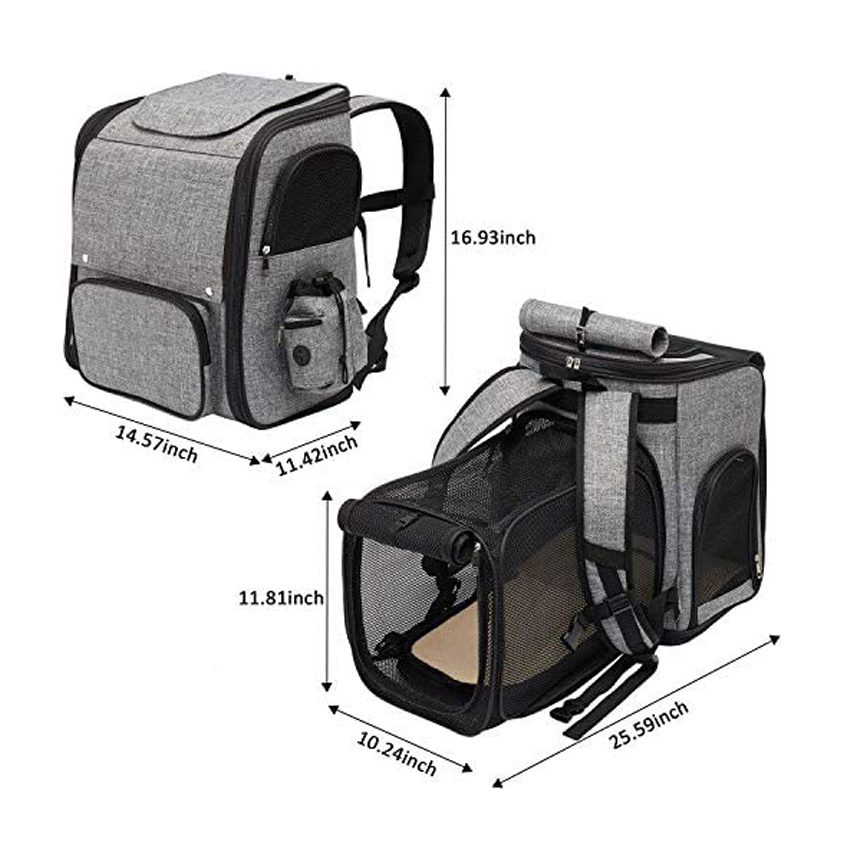 Wholesale Large Expandable Pet Carrier Backpack Dog Cage Small Animal Carry Bag