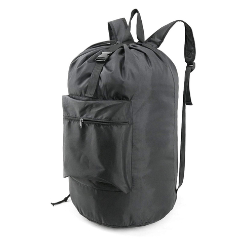 Travel Camp Washable Bag with Adjustable Shoulder Straps and Drawstring Closure Heavy Duty Laundry Backpack