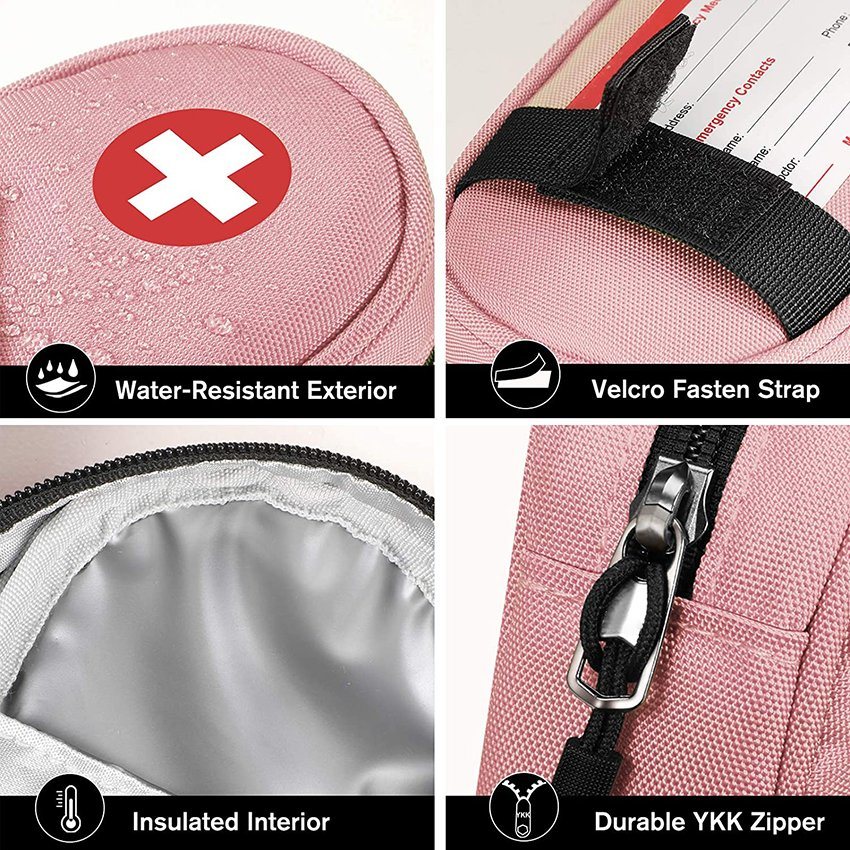 Medical Carrying Case Insulated Travel Medication Emergency Medical Pouch Waterproof Organizer Bag