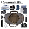 Oversized Genuine Leather Carryon Weekend Bag Canvas Overnight Duffel Bag