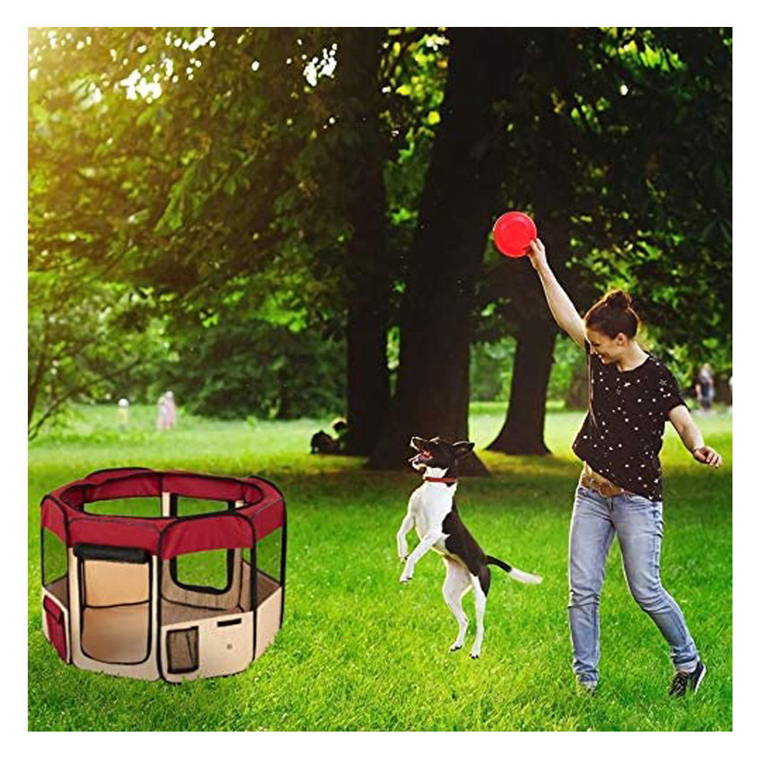 Portable Foldable Pet Playpen Exercise Pet Kennel Carrying Case for Dogs Puppies Cats