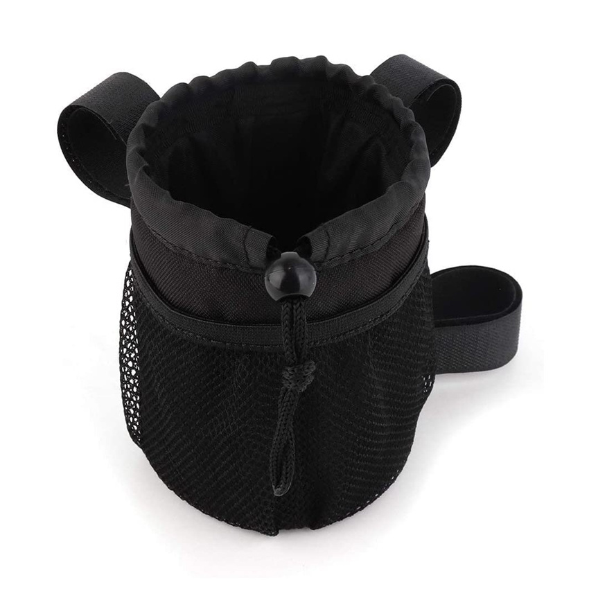 Bike Cup Holder Bicycle Water Bottle Holder Handlebar Drink Holder with Mesh Pockets Phone Bag