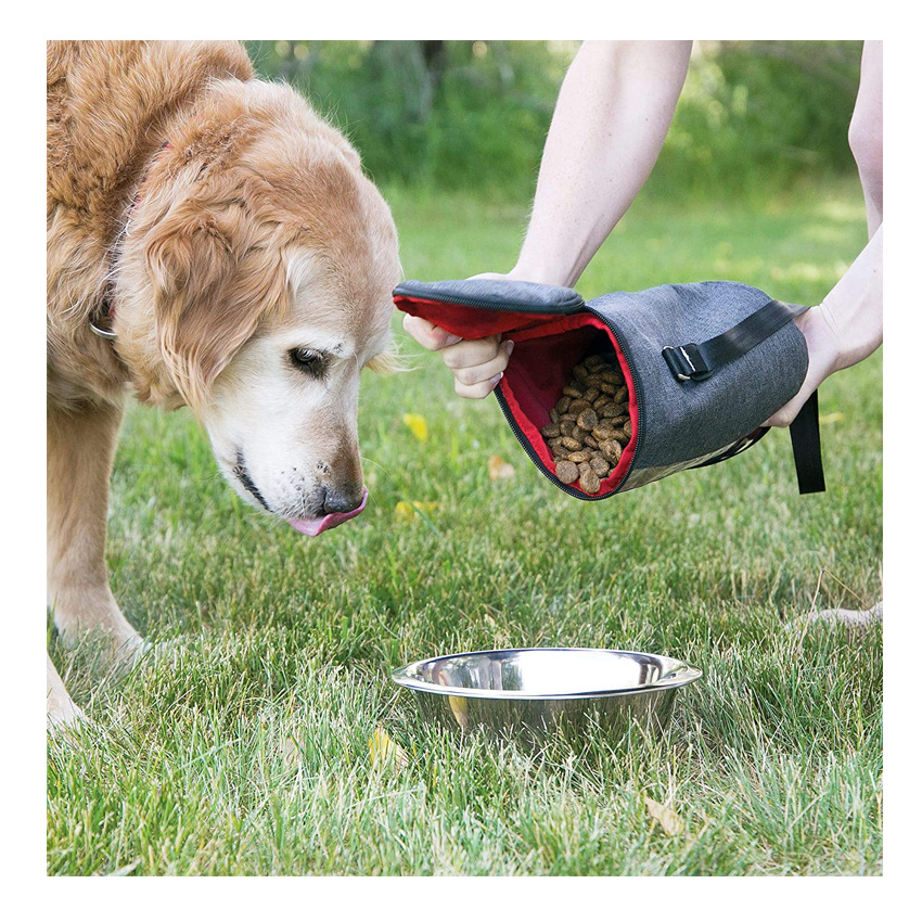 Portable Dog Food Bag Pet Travel Bag Dog Cat Treats Storage Bag for Hiking