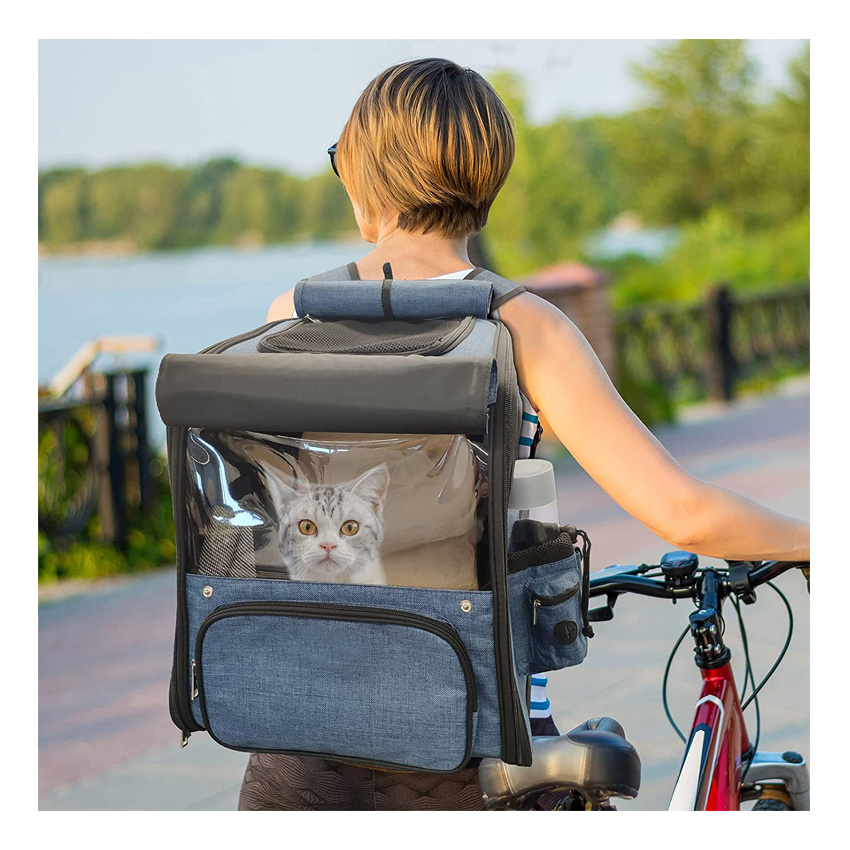 Dog Travel Carrier Backpack Puppy Outdoor Bag Visibility and Ventilation Pet Cage