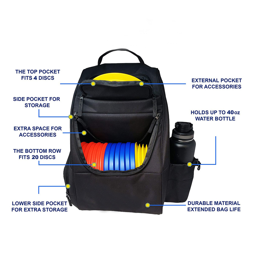 Sports Discs Golf Backpack Lightweight and Durable Travel Frisbee Bag