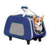 Pet Rolling Carrier with Wheels Collapsible and Breathable Travel Rolling Tote Bag