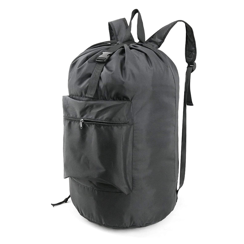 Travel Camp Washable Bag with Adjustable Shoulder Straps and Drawstring Closure Heavy Duty Laundry Backpack