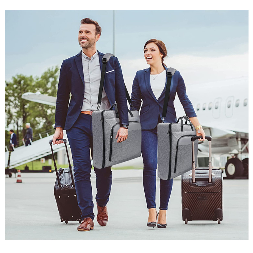 Business Travel Carry on Bag Hanging Suitcase Suit Luggage Garment Bag with Shoulder Strap