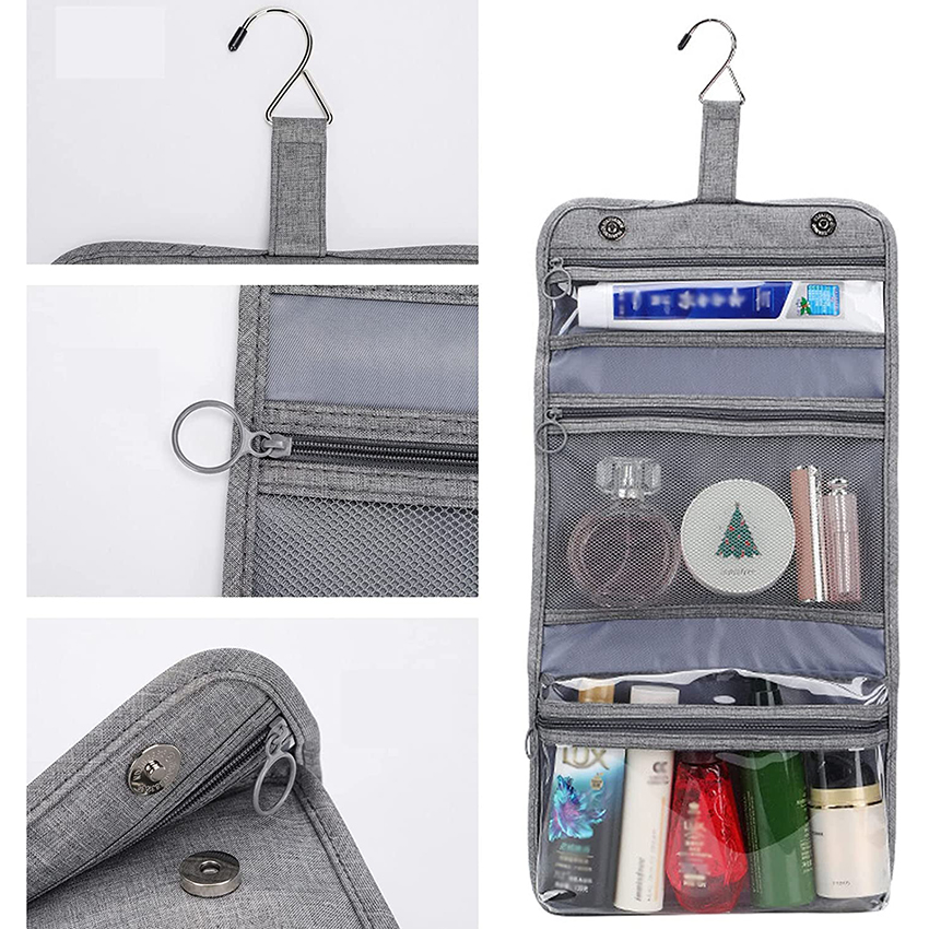 Hanging Toiletry Travel Bag for Men & Women, Water-resistant Makeup Cosmetic Bag Travel Organizer Cosmetic Bags RJ21698