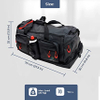 Large Black Duffle with 7 Pockets and Separate Bottom Section for Outdoor Travel Bag