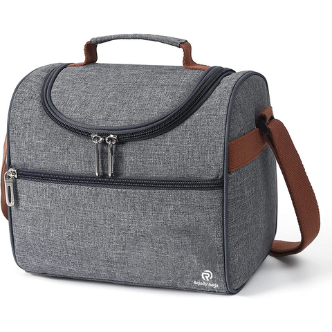 Lunch Bag Box for Women Men Adults Small Insulated with Adjustable Shoulder Strap Reusable Leakproof Cooler Tote Bag for Work Picnic School or Travel