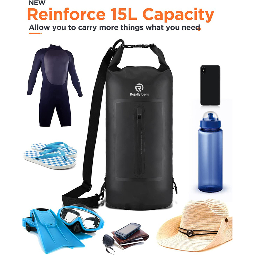 Waterproof Roll Top Backpack Floating Dry Sack Pouch Adjustable Shoulder Strap for Kayak Boat Fishing Rafting Swimming Water Sports Drifting Dry Bag