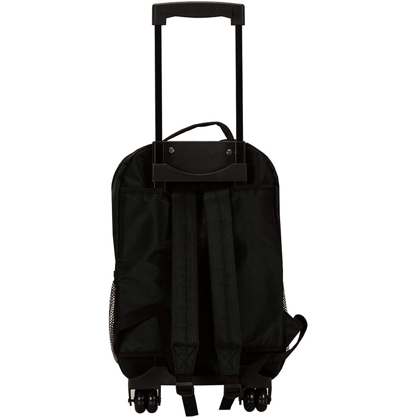 Wholesale High Quality Rockland Double Handle Black Rolling Backpack