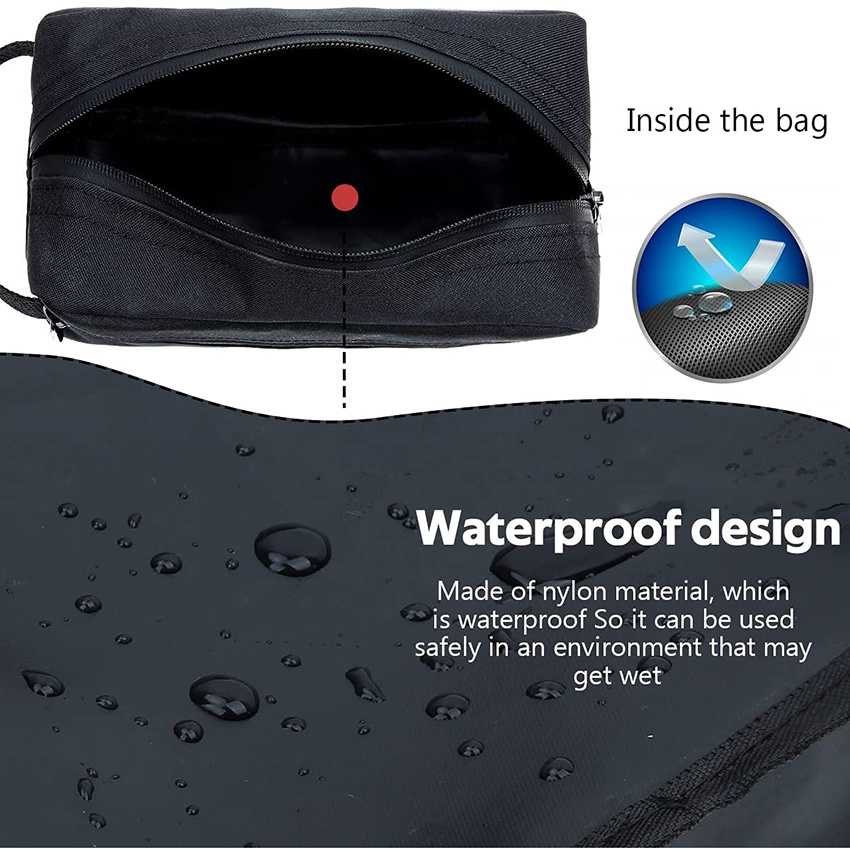 Water-Resistant Shaving Bag for Toiletries Accessories Storage Bags with Divider and Handle for Cosmetics Toiletries Brushes Tools Toiletry Bag