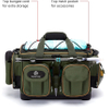 Fishing Tackle Shoulder Bag Water Resistant Lightweight Gear Storage Pack with Hard Molded Bottom Rain Cover Fishing Rod Bag