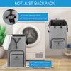 Large 2 in 1 Laundry Hamper Basket for College Students Dorm Essentials, Adjustable Shoulder Straps, Freestanding Heavy Duty for Apartment Laundry Bag