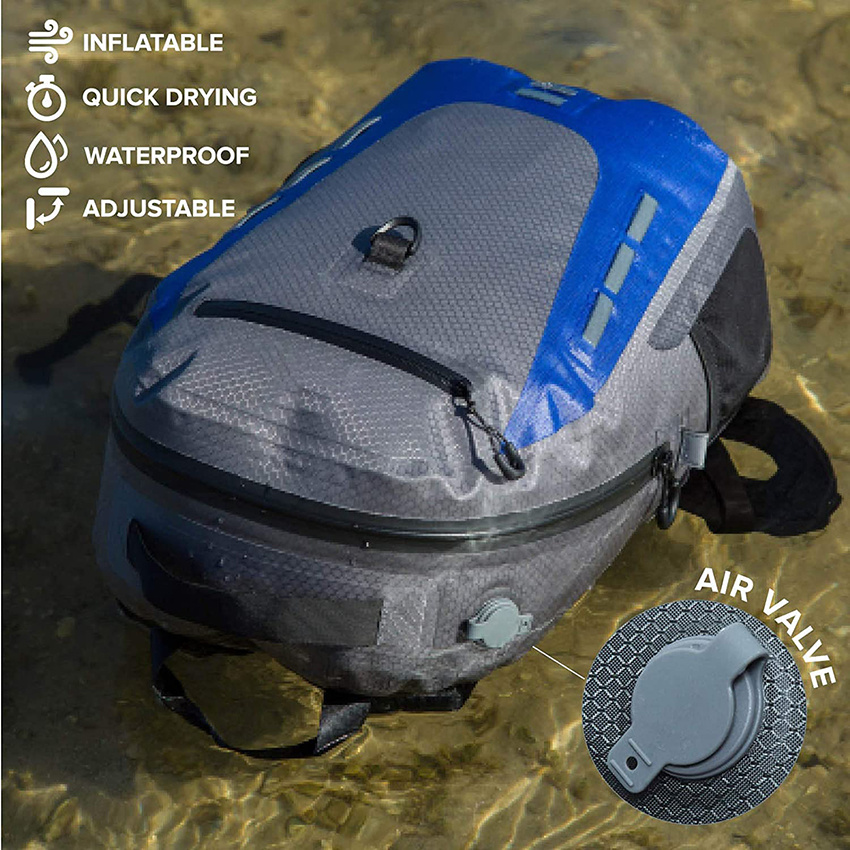 Waterproof Backpack Submersible Inflatable Floating TPU Coated Durable Nylon Dry Bag with Airtight Zipper for Kayak Paddle Board