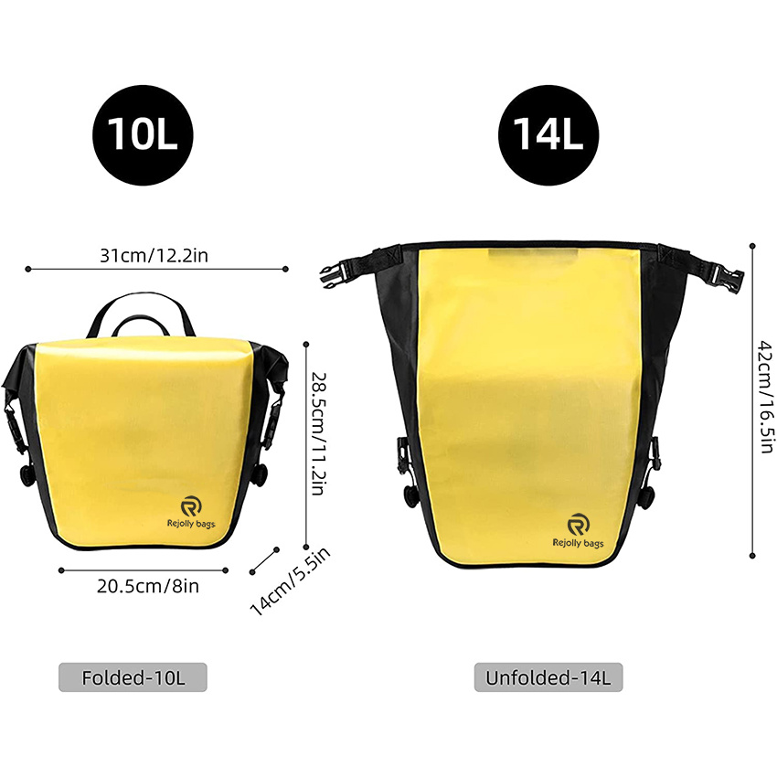 Front Roller Panniers Bag Durable Shelf Package with Carrying Handle & Free Shoulder Strap for Touring Picnic Commuting Bicycle Bag