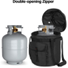 Outdoor 20 Lb Propane Tank Cover with Side Flip Flap and Handy Pockets, Propane Gas Tank Bag for with 2 Side Handles & Padded Strap Weatherproof Grill Bag