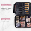 Large Makeup Case Travel Makeup Bag Cosmetic Case Organizer Portable Storage Bag with Adjustable Dividers for Cosmetics Makeup Brushes Toiletry Bag
