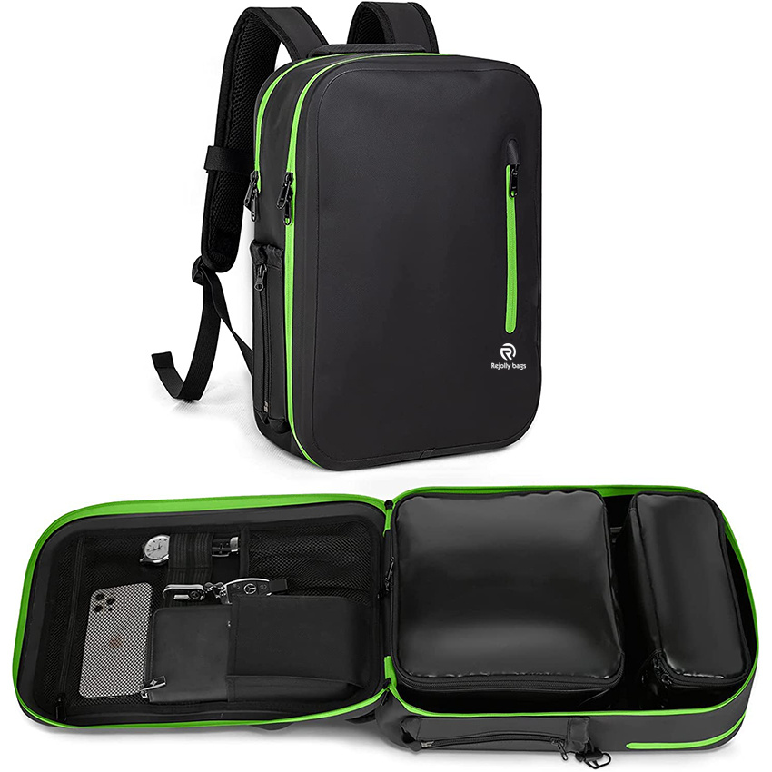 TPU Waterproof Backpack with 2 Removable Cosmetic Bags Airtight Zipper Pocket Hiking Travel