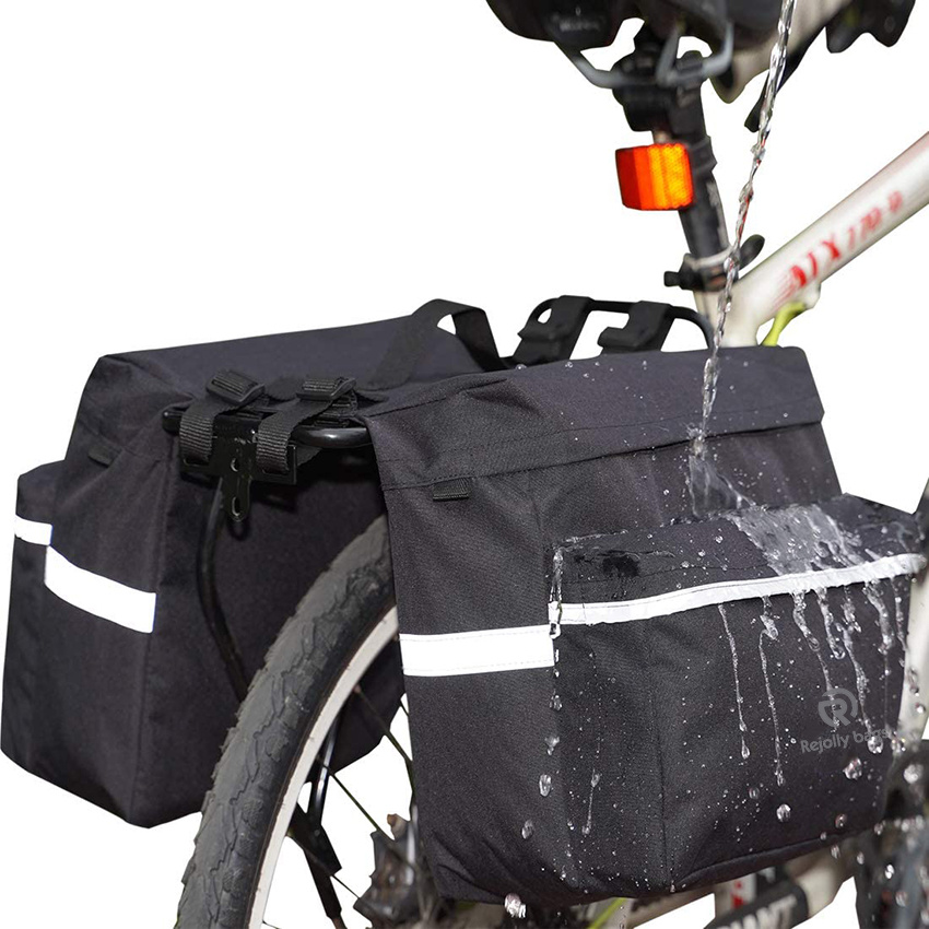 Water-Resistant Portable Bike Pannier Bag - 26L Bicycle Panniers with Reflective Trim, Bike Rear Seat Bicycle Bag