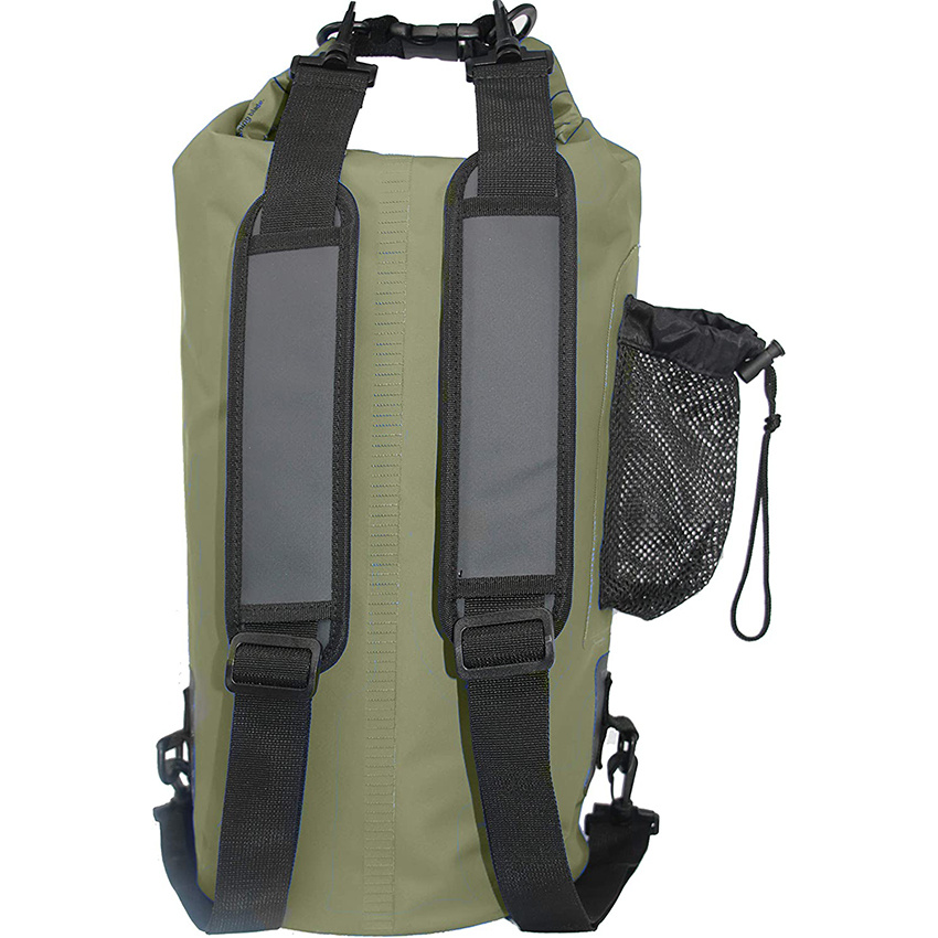 Waterproof Dry Bag with Easy Access Front Zippered Pocket, Side Pocket, Padded Shoulder Straps, and Grab Handle for All Water Sports Dry Bag