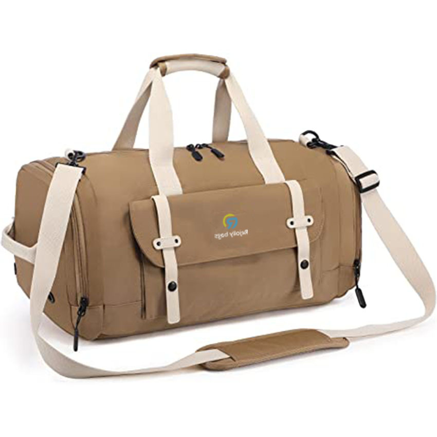 Large Capacity Fashion Design Duffle with Shoes Compartment for Travel Bag