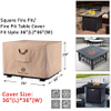 Square Fire Pit Covers Inch Heavy Duty 900d Strong Tear-Resistant and UV Resistant and Waterproof and Fading Resistant Material Polyester Firepit Grill Cover