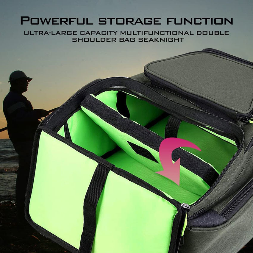 Large Storage Water-Resistant Tackle Bag Large Saltwater Resistant Fishing Tackle Backpack with 5 Tackle Boxes Outdoor Multifunctional Fishing Fish Bag