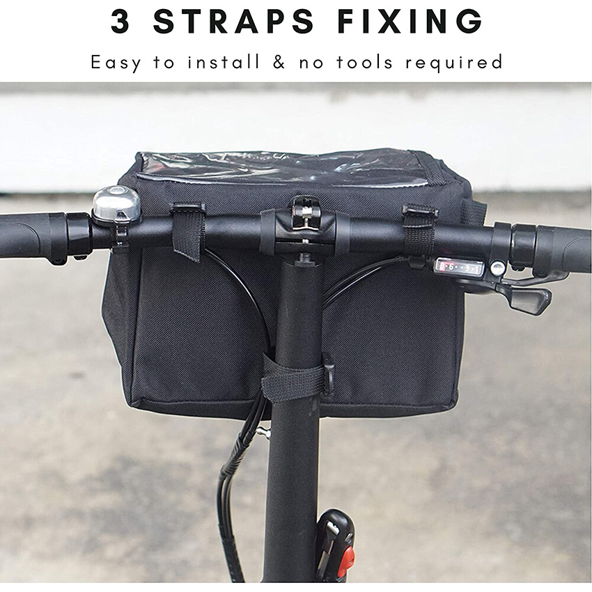 Bicycle Handlebar Bag Basic with Waterproof Rain Cover Strap Fixing