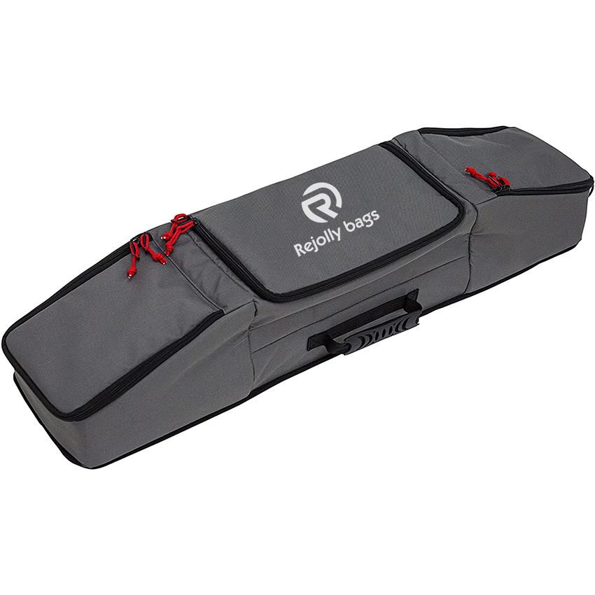 Ice Fishing Rod Locker, Holds Four Rods up to 32", Zippered Middle Gear Locker for Secure Extra Storage Fishing Rod Bag