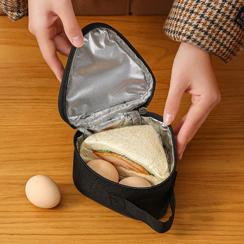 Triangular Insulation Lunch Bag Mini Aluminum Foil Student Rice Ball Bag Cute Portable Lunch Box Outdoor