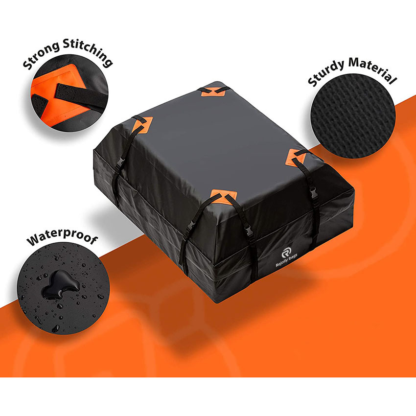 Durable Roof Top Waterproof Cargo Bag Zone Tech Classic Black 15 Cubic Feet Premium Quality Universal Waterproof Fold-Able Leak Proof Traveling Roof Top Car Bag
