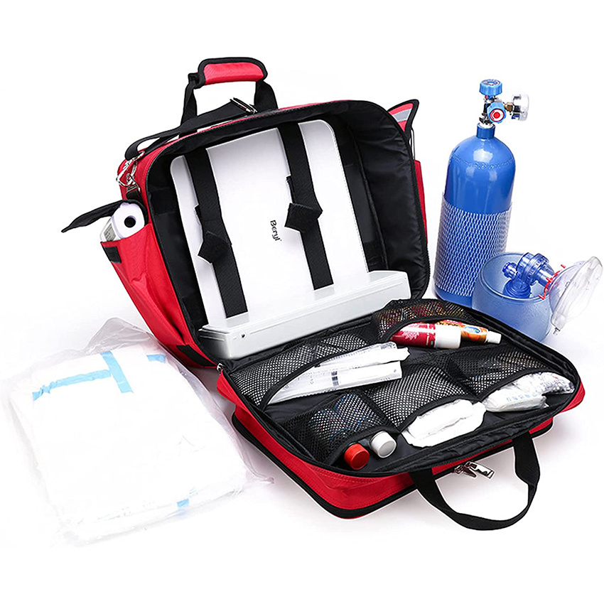 First Aid Backpack Bag Empty Emergency Red Medical Large-Capacity Outdoor Waterproof Rescue Kit