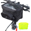 Handlebar Bag Basic with Waterproof Rain Cover Strap Fixing, Map Case Bike Front Bag for Folding Bike, Road Bike, Mountain Bike Bike Handlebar Pouch Bag