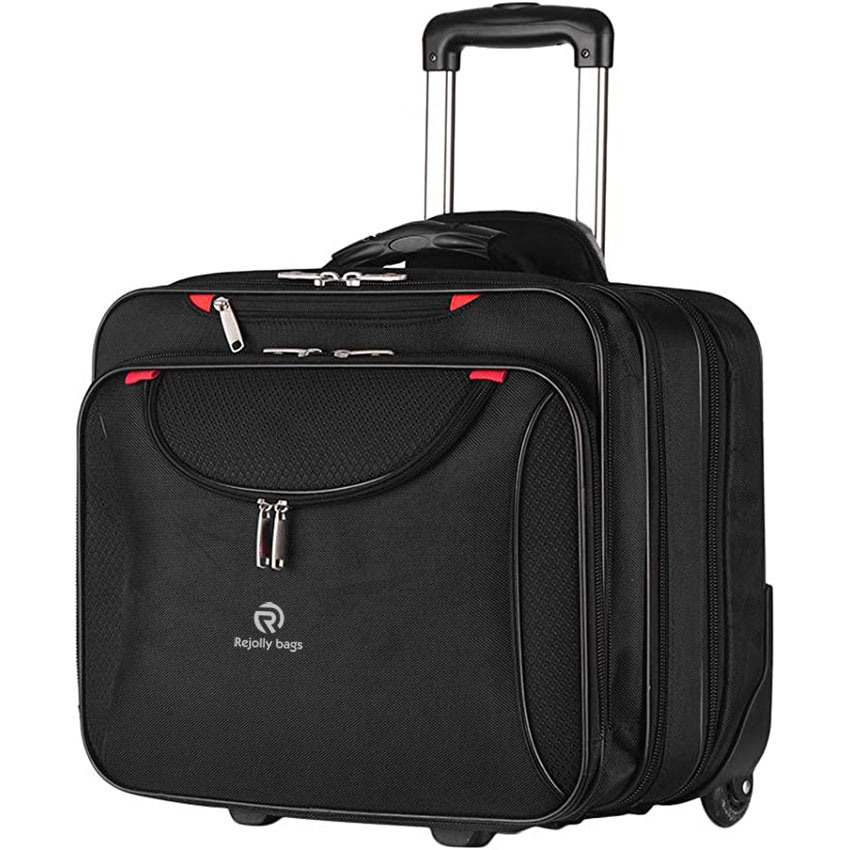 Air Traveler Rolling Briefcase with Wheels Spinner Mobile Office Carry on Luggage for 14.1in 15.6in Business Roller Bag