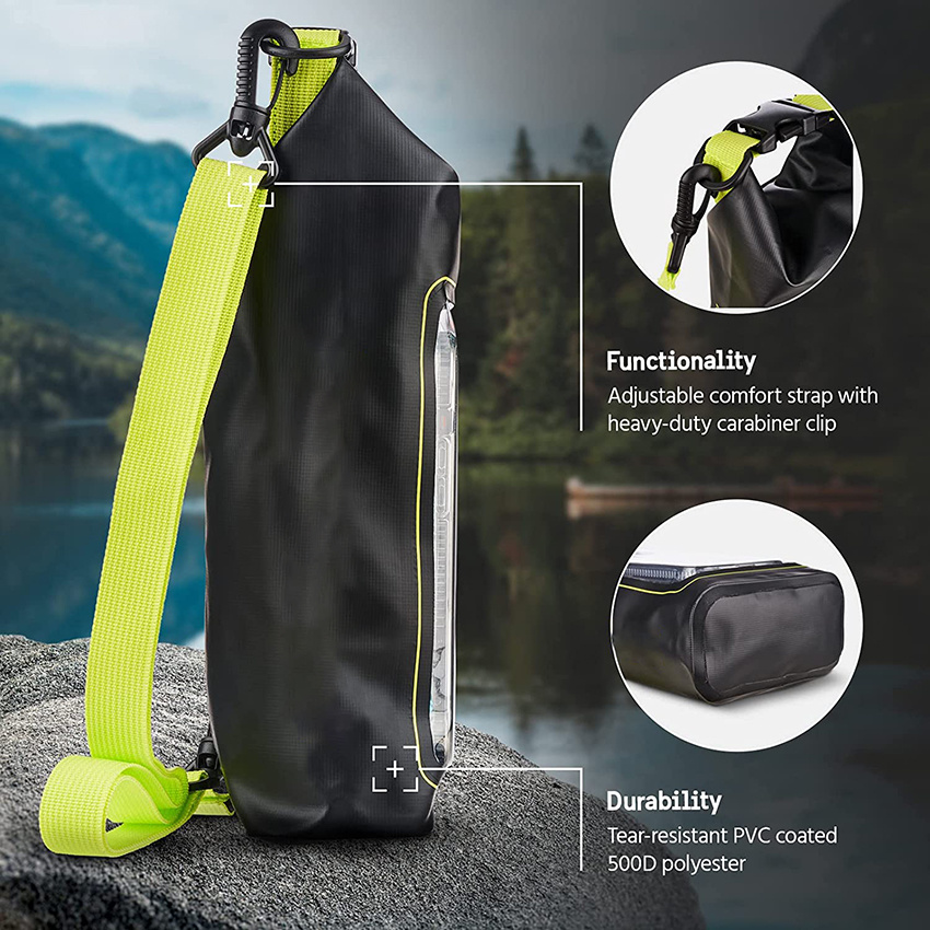 Lightweight Waterproof Roll Top Dry Phone Bag for Camping, Travel, Swimming, Kayaking, Beach