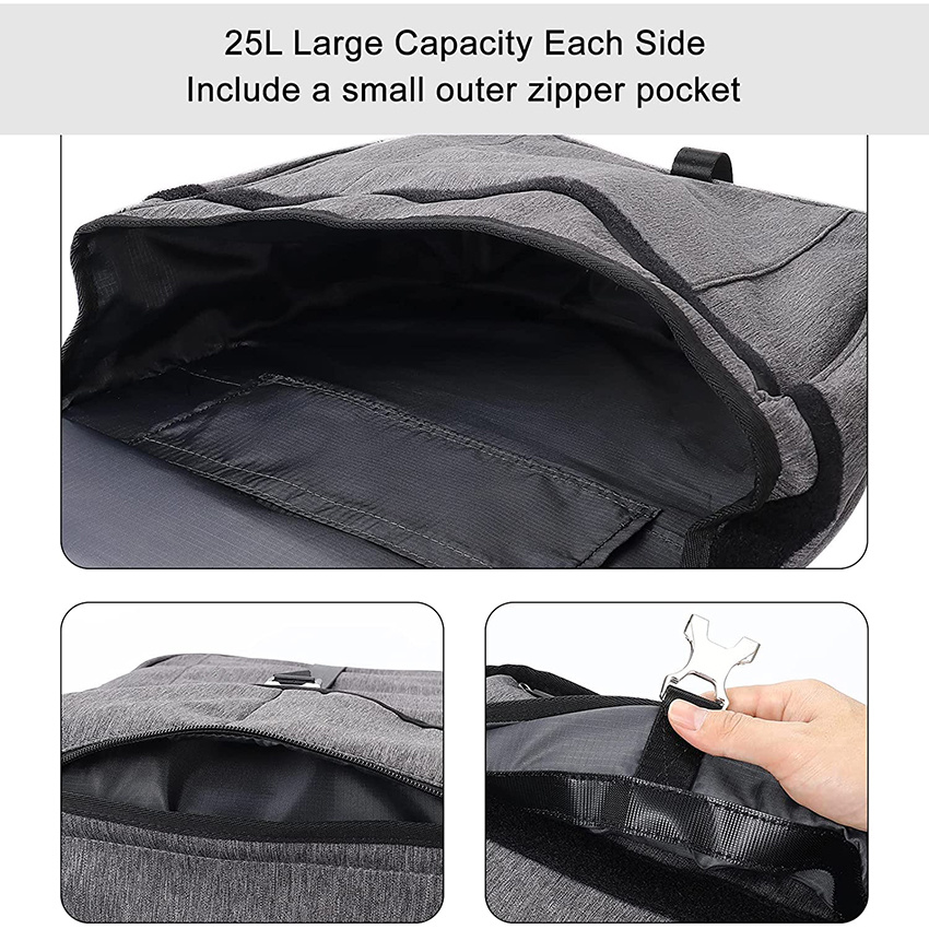 Multifuctional Bicycle Trunk Panniers Bike Rear Seat Saddle Bag Outdoor Cycling Backseat Side Storage Luggage with Portable Handle & Reflective Strip Bike Bag