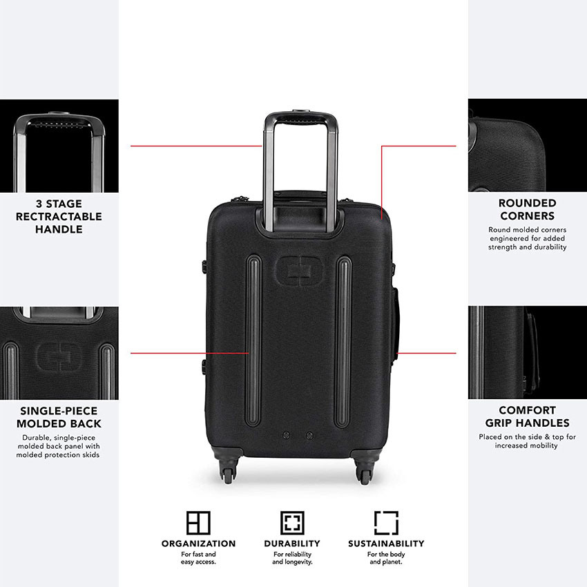 4-Wheel Spinner Carry-on Travel Bag Large Capacity Durable Luggage
