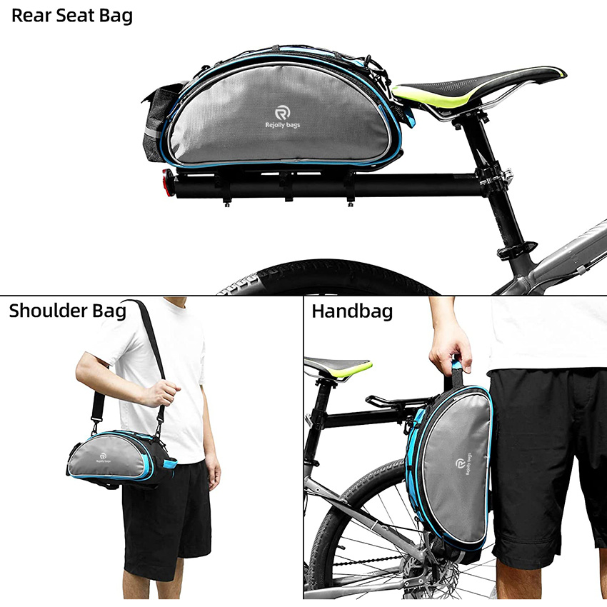Multifunctional Bicycle Rear Seat Bag Cycling Bike Rack Seat Bag Rear Trunk Pannier Backseat Bag Handbag Shoulder Bicycle Bag