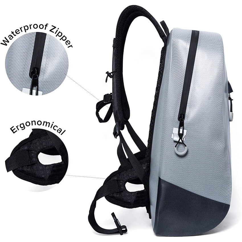 Waterproof Backpack TPU Coated Durable Nylon Lightweight Adjustable Straps Unisex Bag for Commuters Biking Walking College Large Capacity