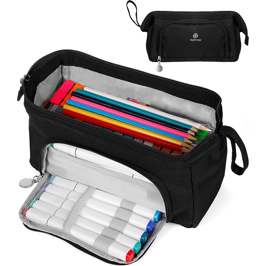 Big Capacity Pencil Case Large Storage Pencil Pouch Canvas Handheld Pen Bag Portable Makeup Bag for College Student Pen Bag RJ21666