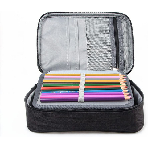 Multi Layer Large Capacity Foldable Case Zippered Pen Bag with Zipper for Artists Students Office Pen Bag RJ21651