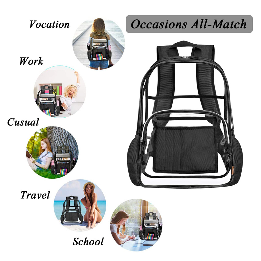 Heavy Duty Clear Backpack Transparent Backpack Women′s Backpacking Backpack Eco Friendly Durable Rucksack