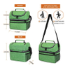 Insulated Dual Compartment Medium Lunch Bag Double Deck Ice Cooler Bag for School Office