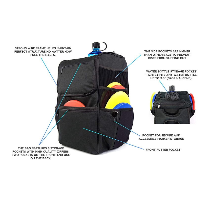 Large Capacity Frisbee Disc Golf Bag Backpack Multi-Functional Outdoor Sports Travel Frisbee Golf Backpack