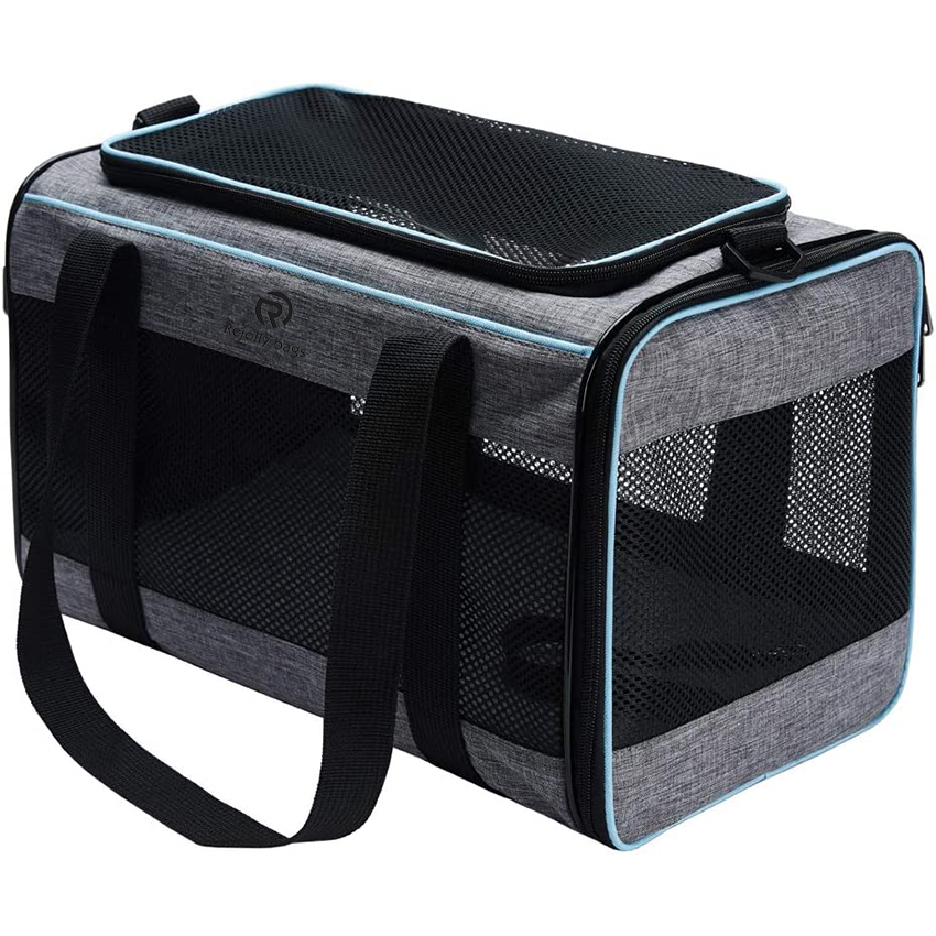 Carriers Soft-Sided Mesh windows Large Space Independent Space Pet Carrier for Cats Pet Bag RJ20689